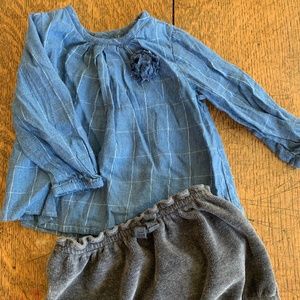 Zara Baby Blouse and Bloomers